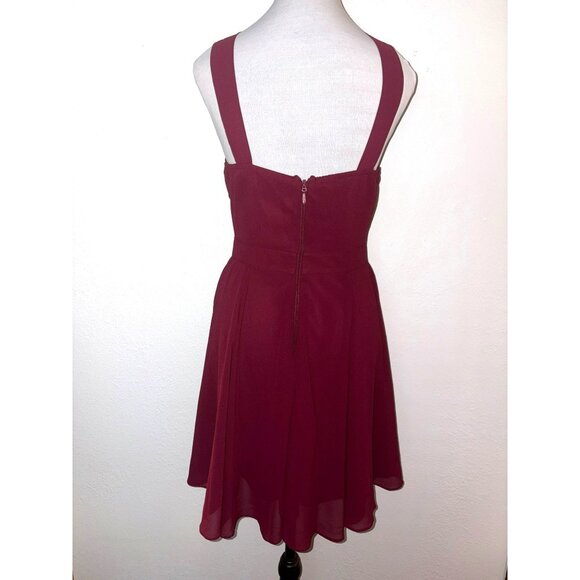 Lulus Burgundy Forevermore Sleeveless Skater Dress Size S - Picture 2 of 8